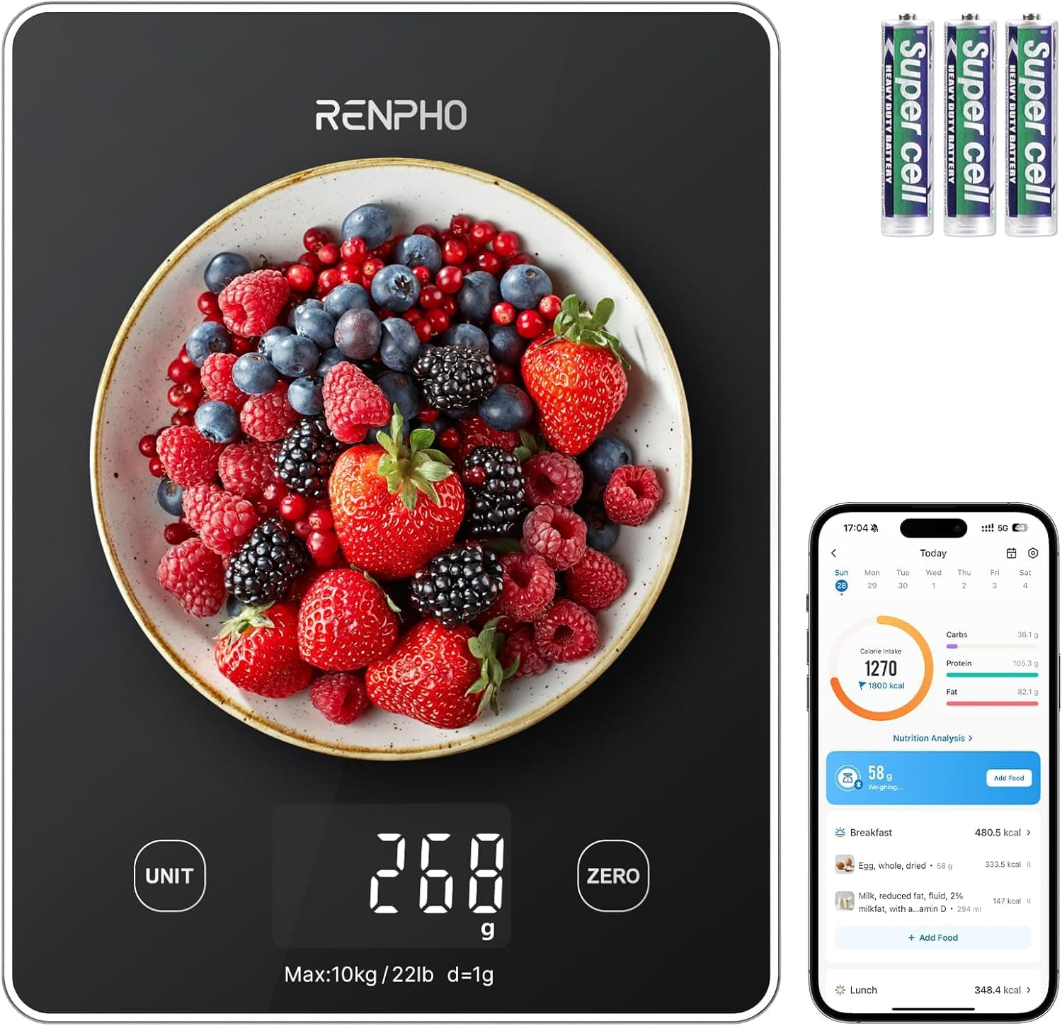 RENPHO Smart Nutrition Scale — Macro Tracking Made Easy