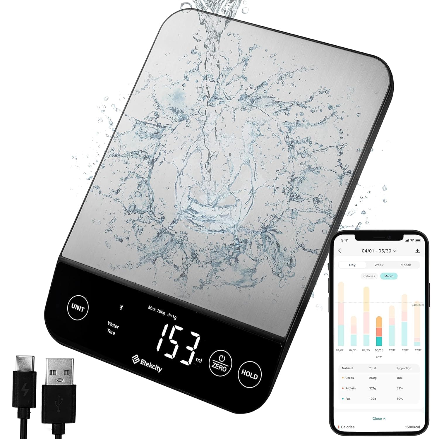 Etekcity Smart Nutrition Scale — App-Connected Tracking